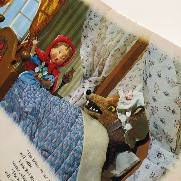 vintage 1970 Little Red Riding Hood Puppet Kids Children's Hardcover Storybook - Picture 10 of 15